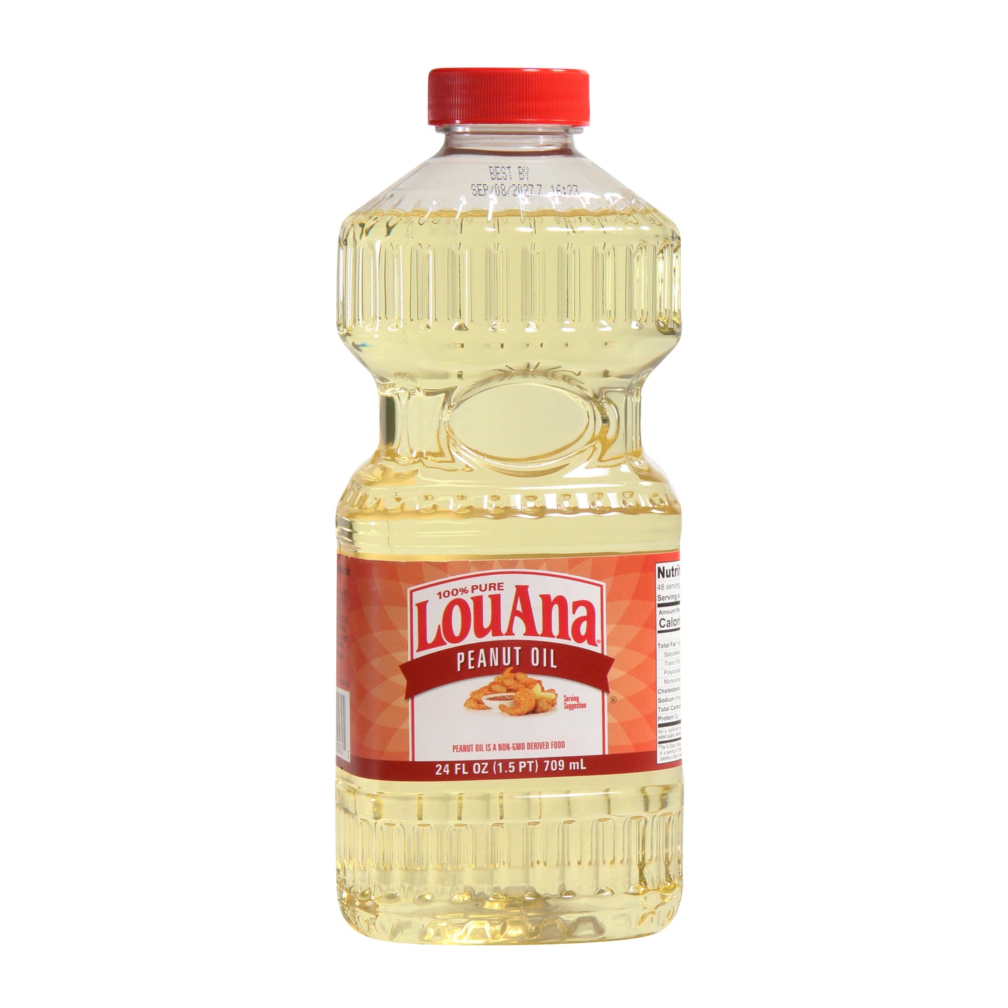 LouAna Peanut Oil, Shelf Stable, Plastic Rectangle Bottle, 24 fl oz