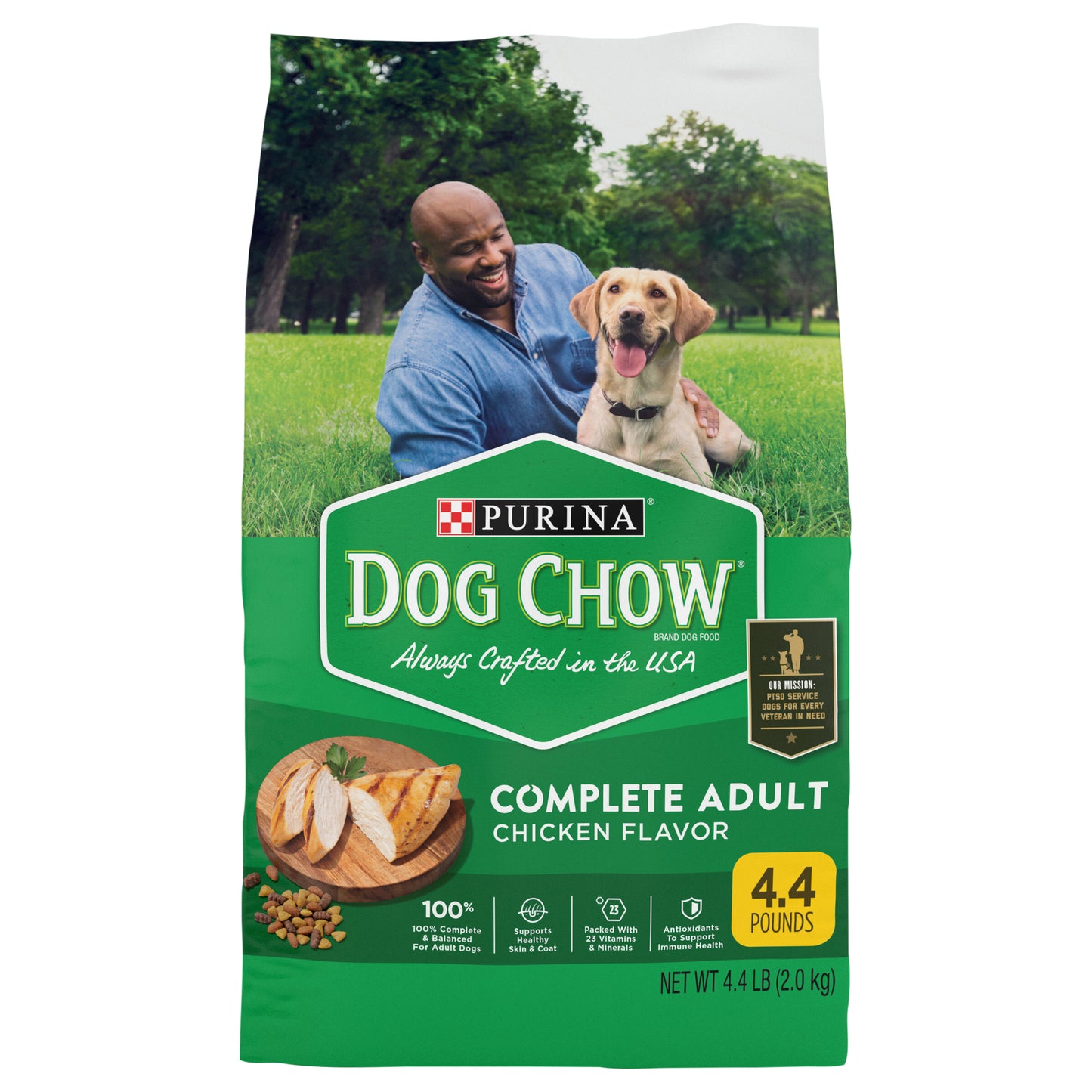 Purina Dog Chow Complete Adult Dry Dog Food Kibble With Chicken Flavor - 4.4 lb. Bag