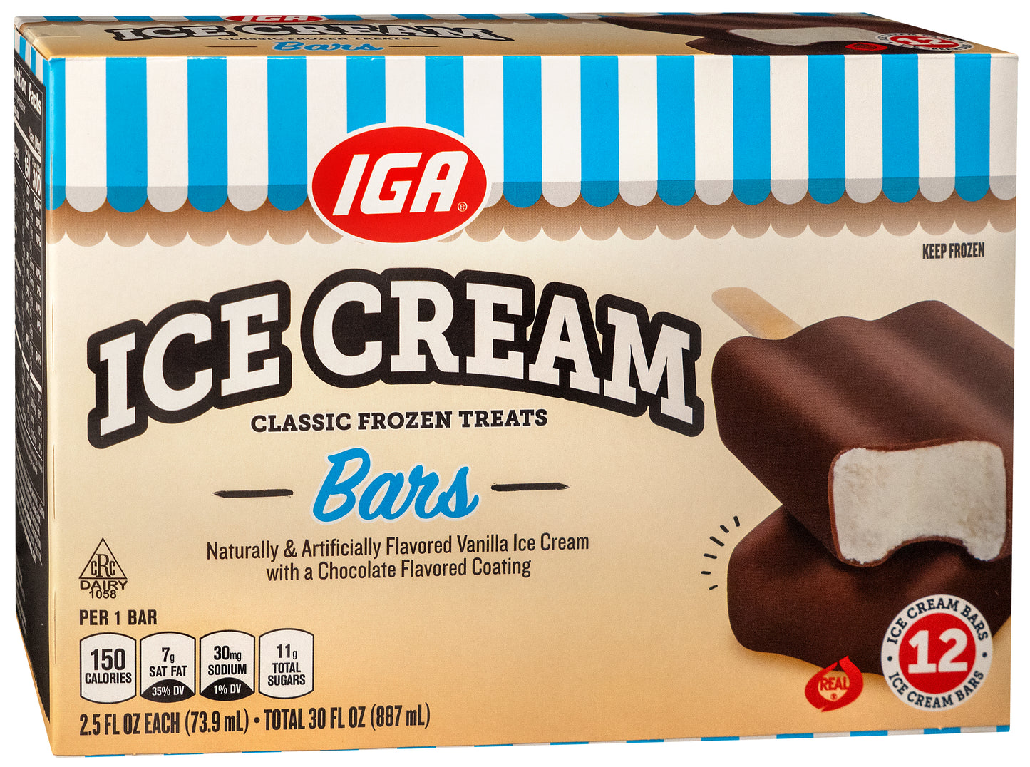 ICE CREAM BARS 12 CT BOX 30 oz