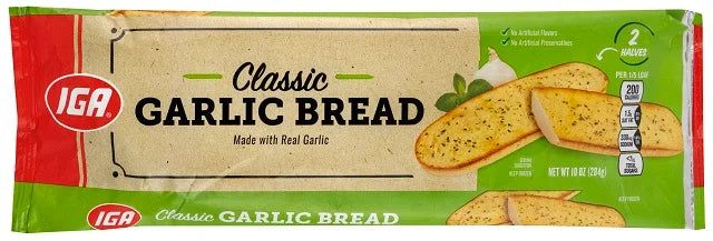 IGA GARLIC BREAD CLASSIC FROZEN 10 OZ BAG