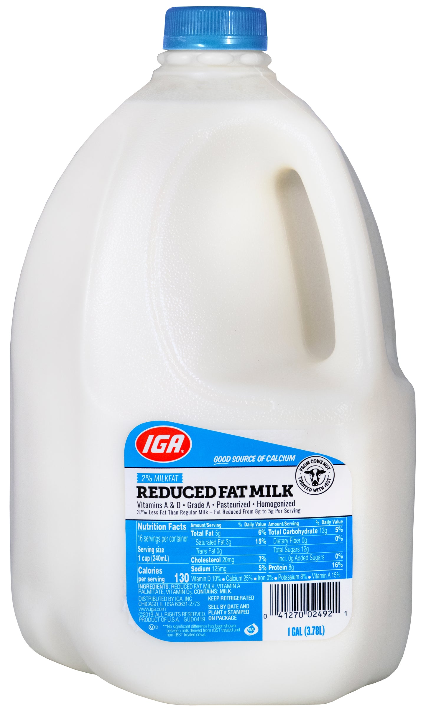 MILK 2% REDUCED FAT LABEL GAL