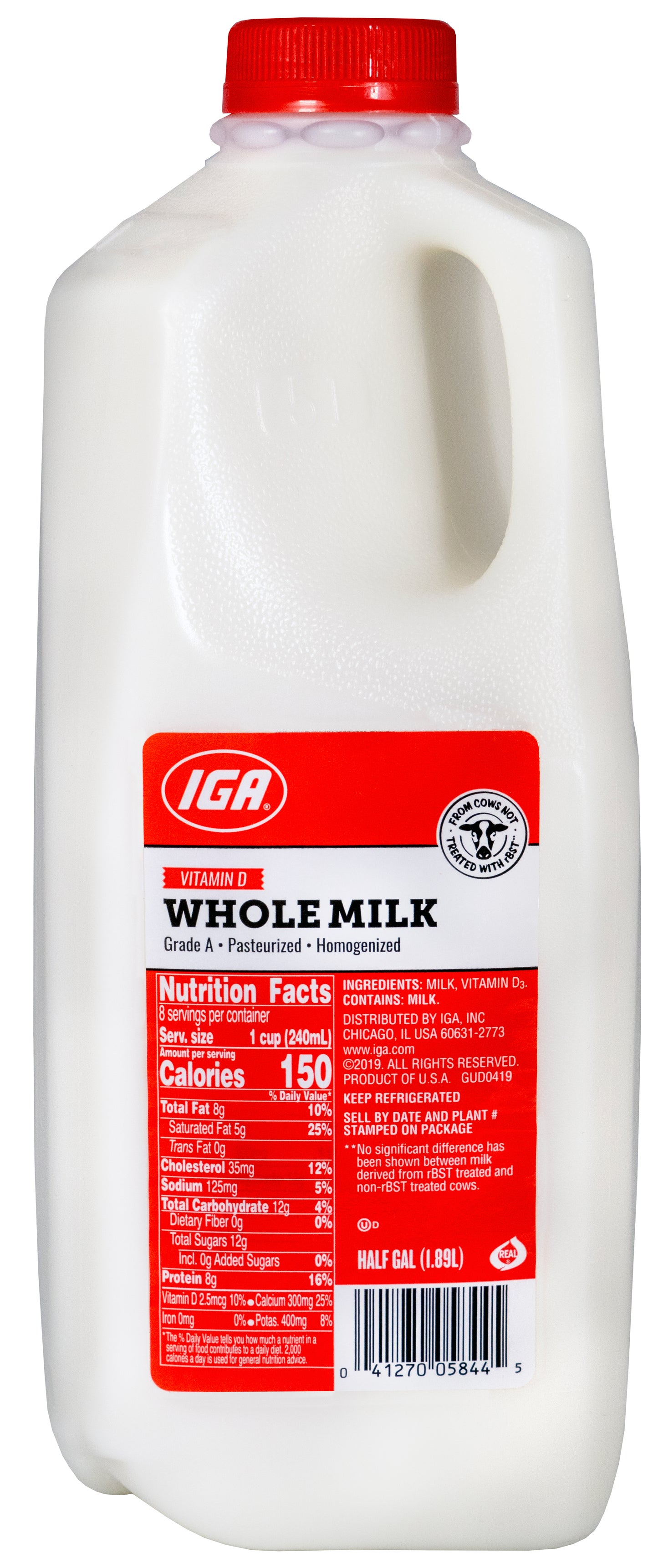 MILK WHOLE VITAMIN D LABEL HF GAL