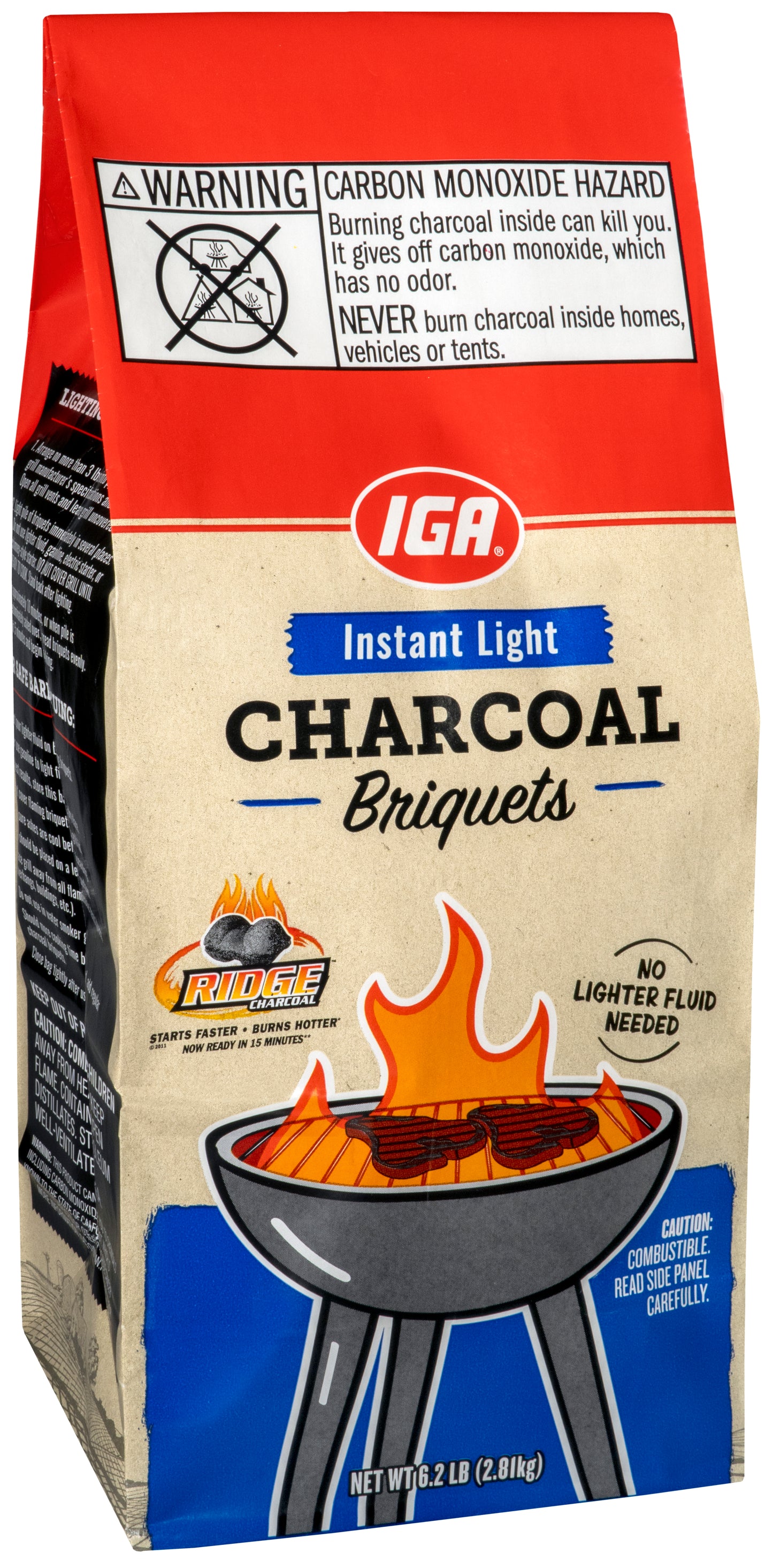 CHARCOAL BRIQUETS INSTANT LIGHT 6.2 LB