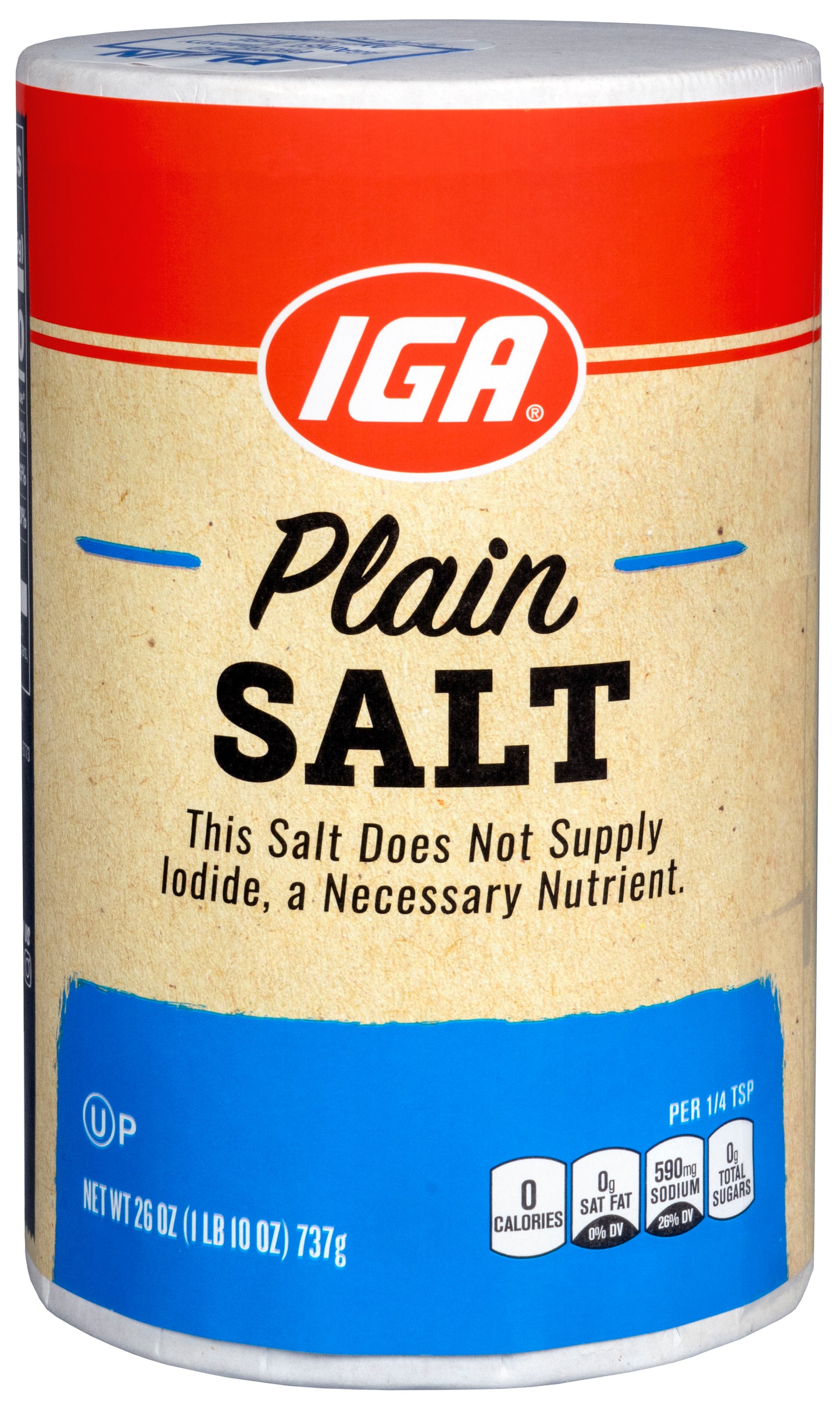 SALT PLAIN CANISTER 26 OZ