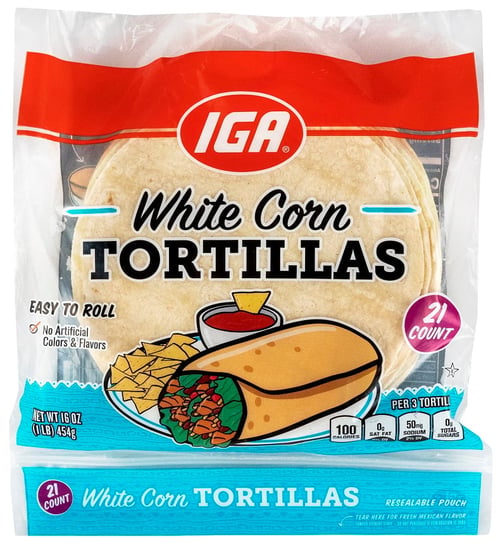 TORTILLAS WHITE CORN 21 CT 16 OZ
