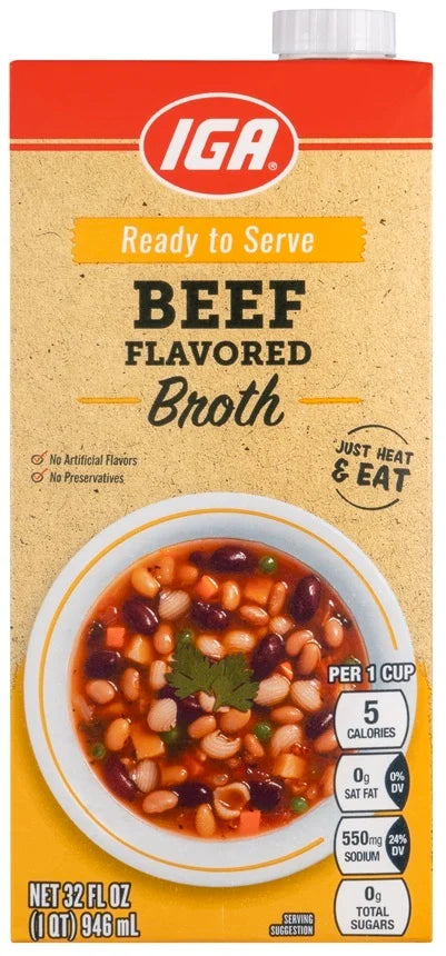 IGA SOUP ASEPTIC BEEF BROTH 32 OZ