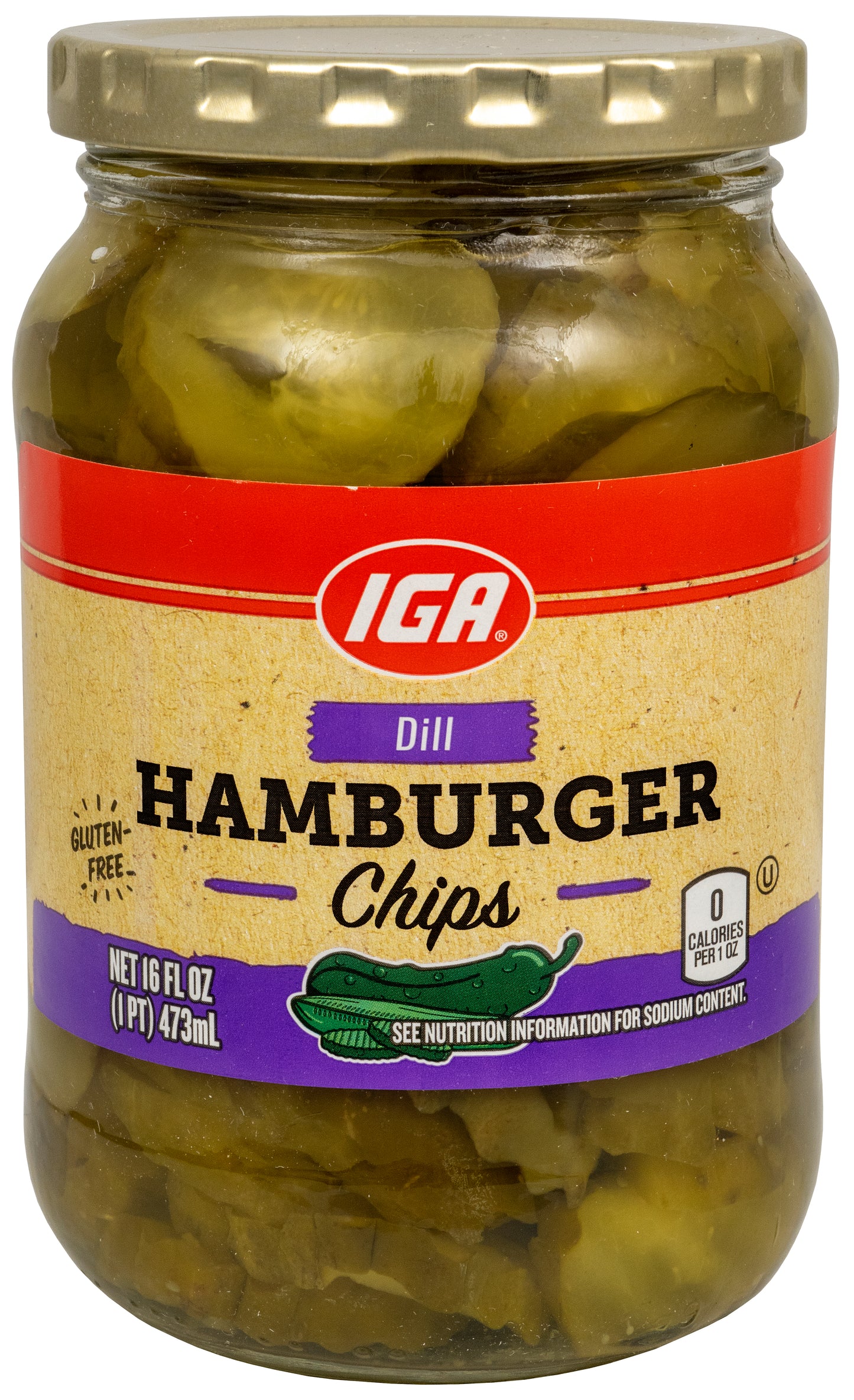 PICKLES DILL HAMBURGER CHIPS 16 OZ
