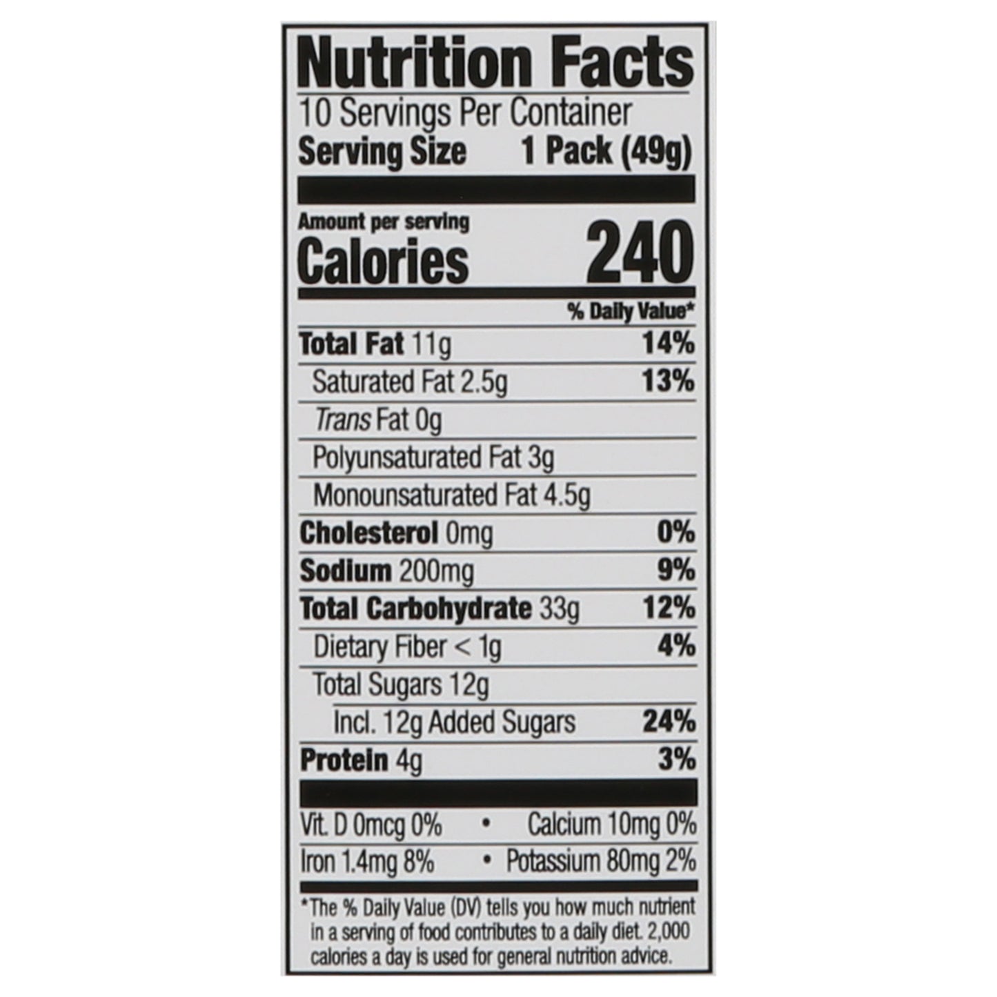 Lance Nekot Peanut Butter Sandwich Cookies 10 - 1.75 oz Packs