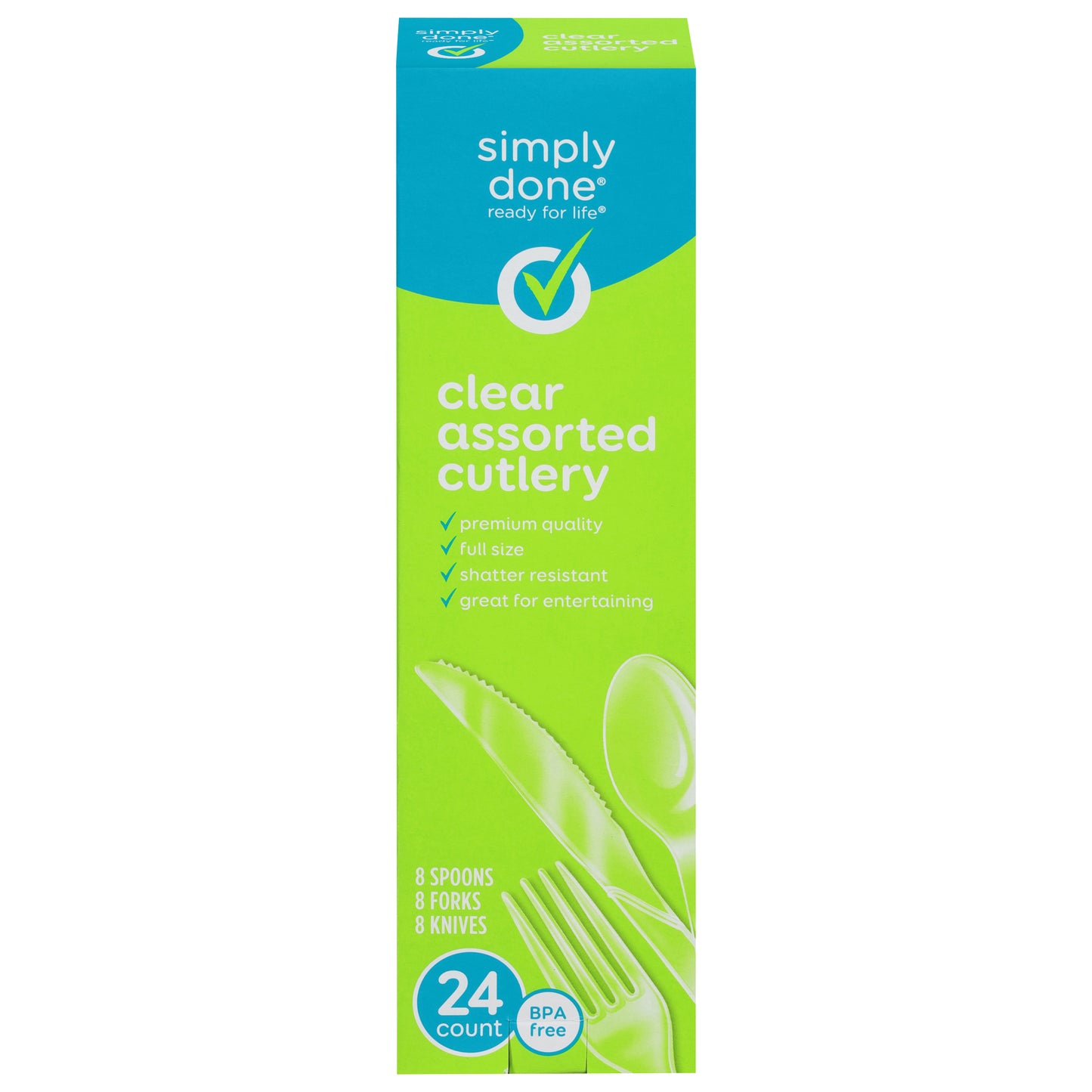 Simply Done Clear Assorted Cutlery 24 ea