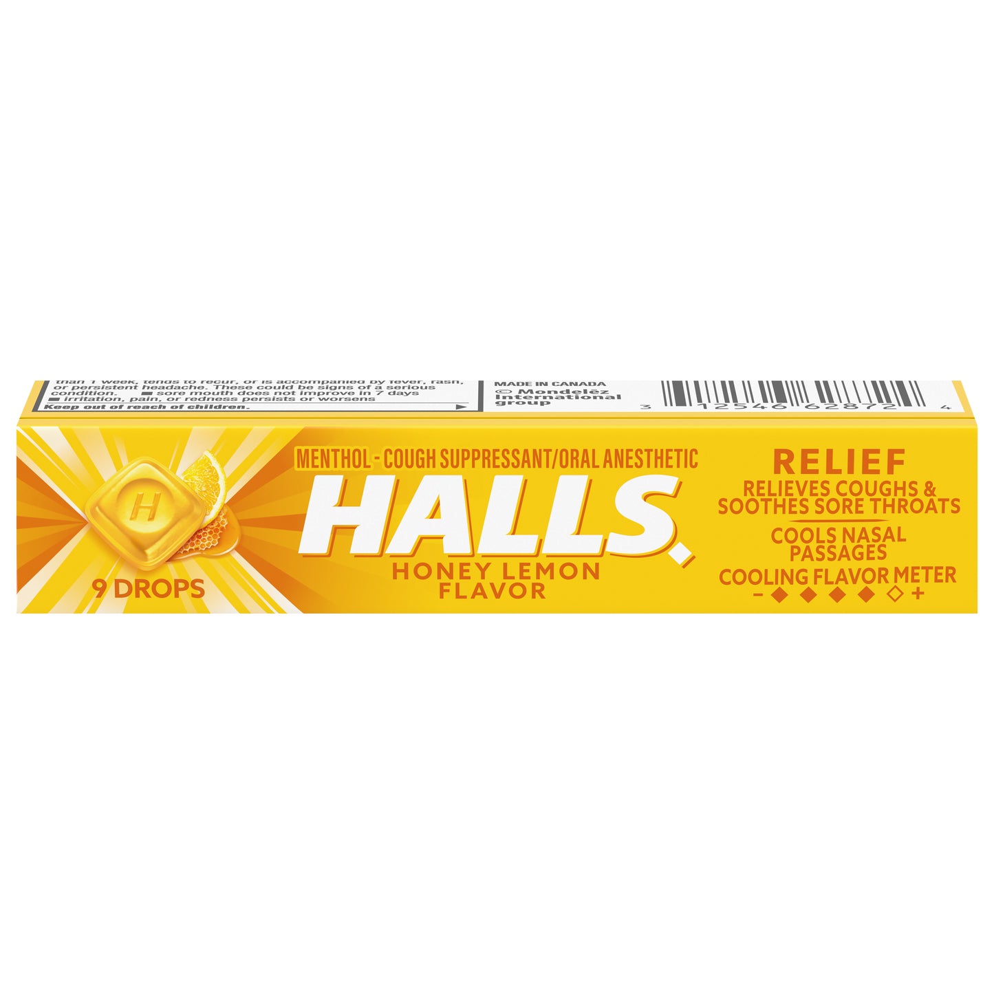 Halls Relief Honey Lemon Flavor Cough Drops 9 ea