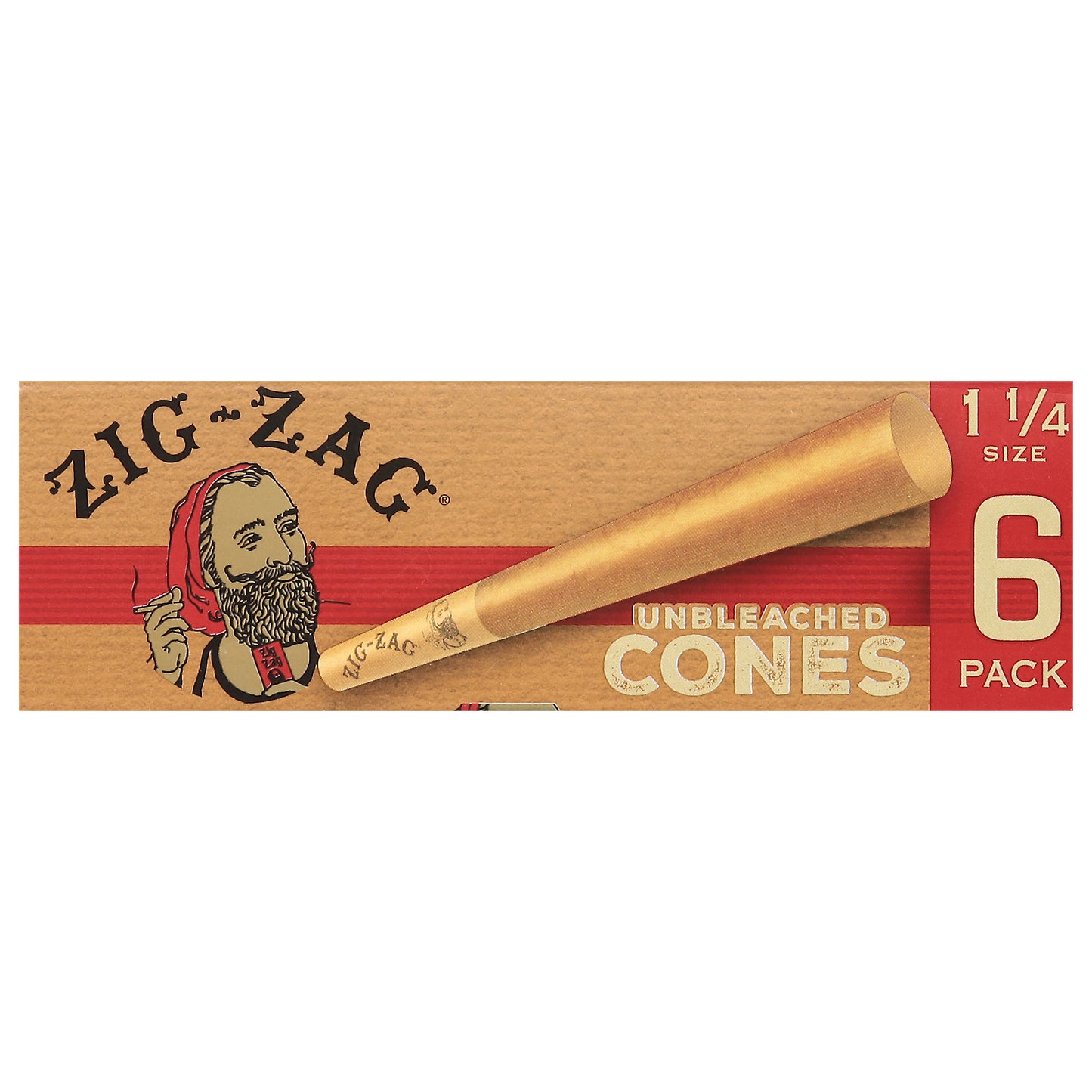 Zig-Zag 1.25 Unbleached Cones 6 ea