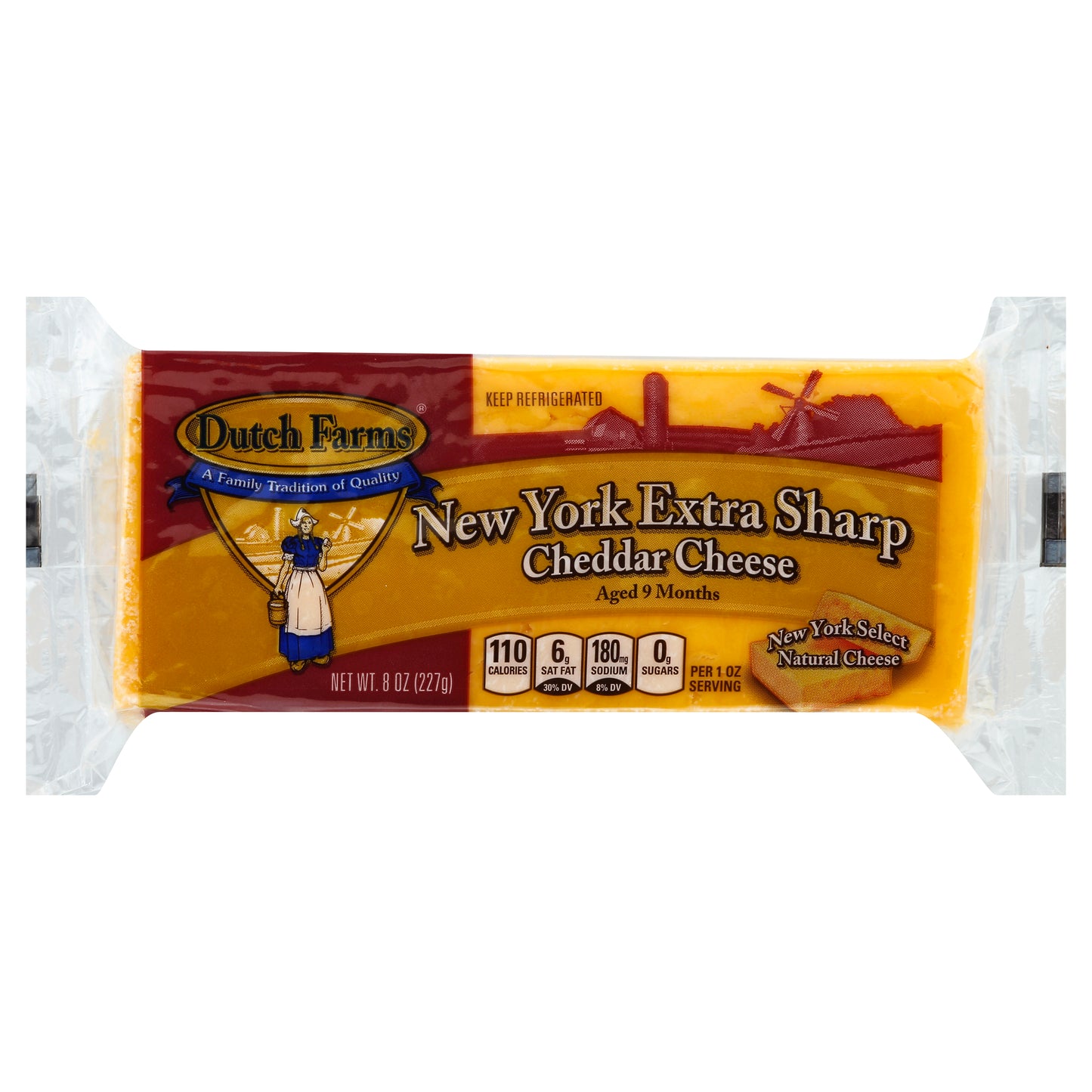 Dutch Farms Cheese 8 oz - New York Extra Sharp Cheddar Cheese