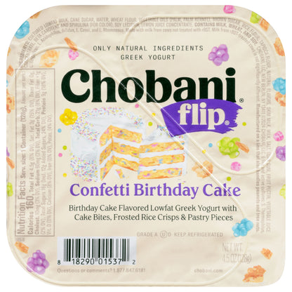 Chobani Flip Greek Confetti Birthday Cake Yogurt 4.5 oz