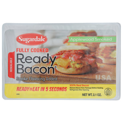 Sugardale Fully Cooked Applewood Smoked Ready Bacon 2.1 oz