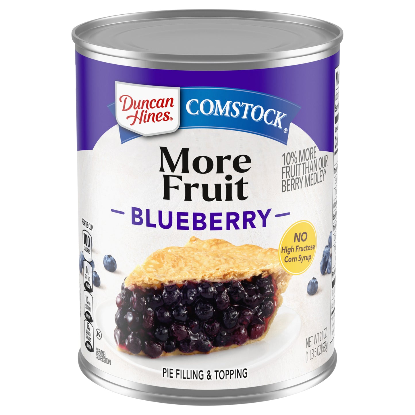 Duncan Hines Comstock More Fruit Blueberry Pie Filling and Topping, 21 oz.