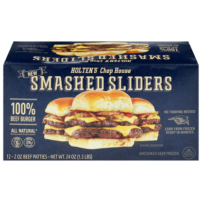 Holten's Chop House Beef Patties Smashed Sliders 12 - 2 oz Beef Patties