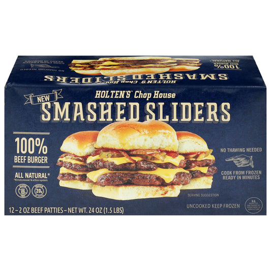 Holten's Chop House Beef Patties Smashed Sliders 12 - 2 oz Beef Patties