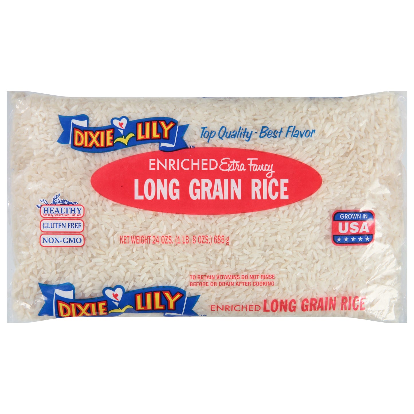 Dixie Lily Enriched Extra Fancy Long Grain Rice 24 oz