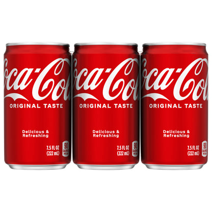 Coca-Cola Soda Soft Drink, 7.5 fl oz, 6 Pack