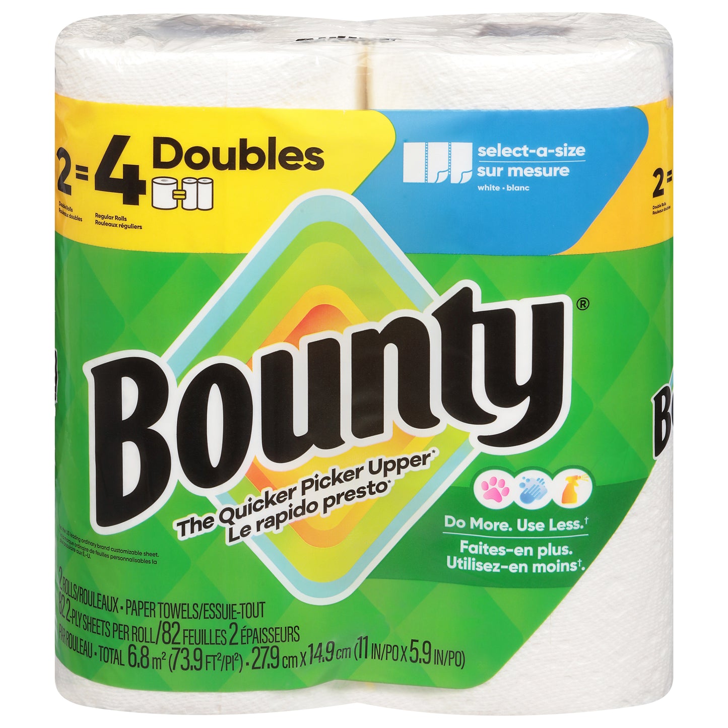 Bounty Select-A-Size White 2-Ply Double Rolls Paper Towels 2 Rolls