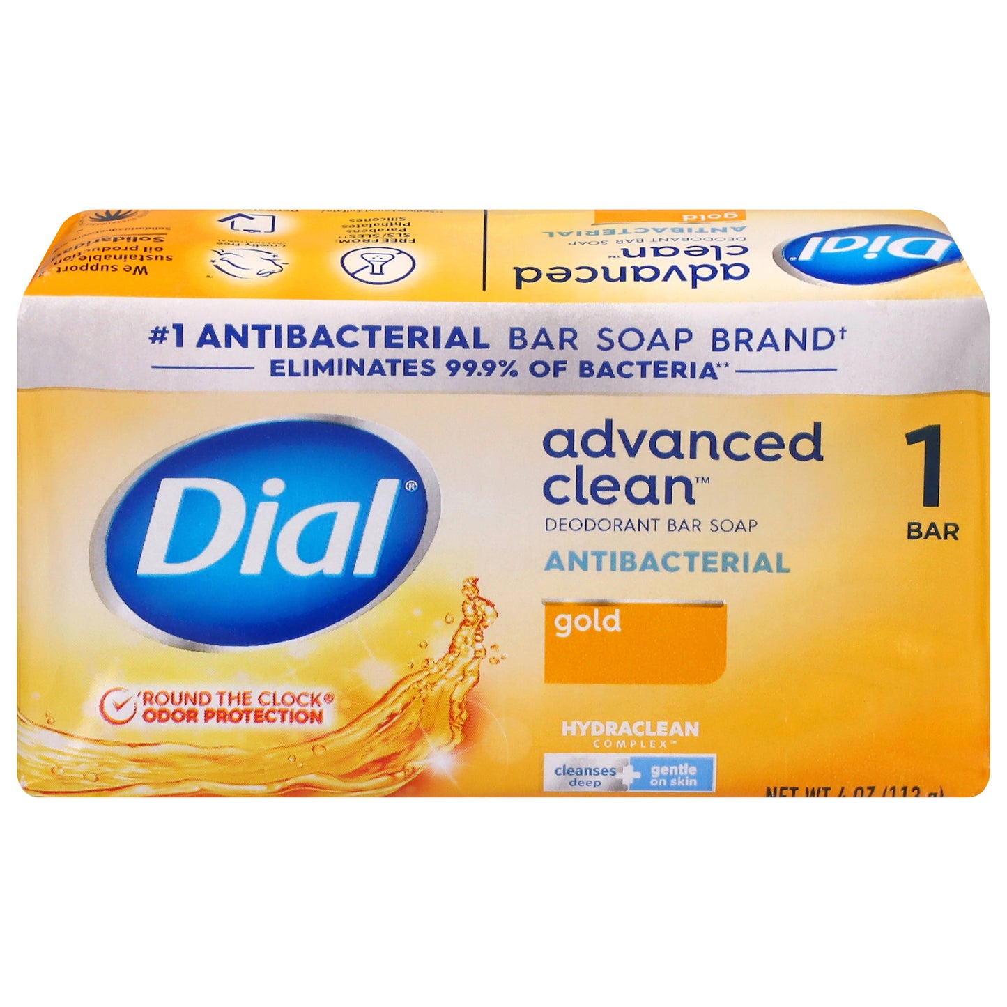 Dial Advanced Clean Gold Antibacterial Deodorant Bar Soap 1 Bar