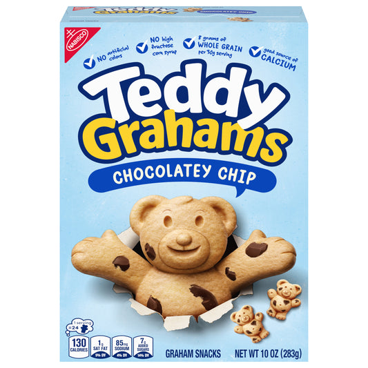 TEDDY GRAHAMS Chocolatey Chip Graham Snacks, Kids Snacks, 10 oz