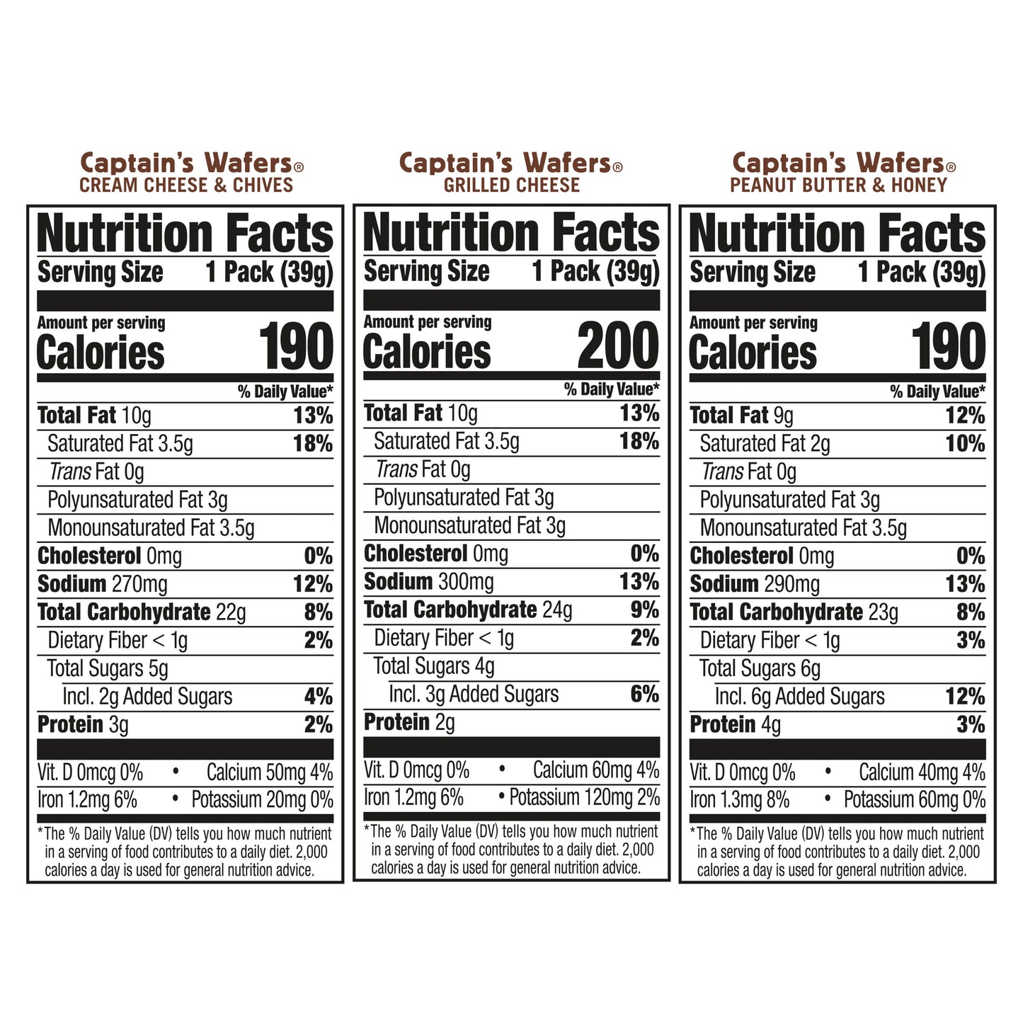 Lance Captain's Wafers Sandwich Crackers Variety Pack 10 - 1.37 oz Packs