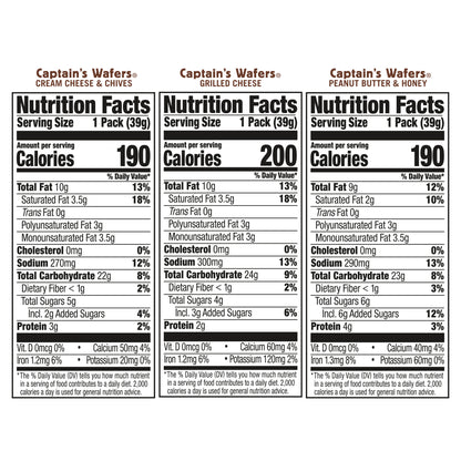 Lance Captain's Wafers Sandwich Crackers Variety Pack 10 - 1.37 oz Packs