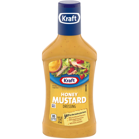 Kraft Honey Mustard Dressing, 16 fl oz Bottle