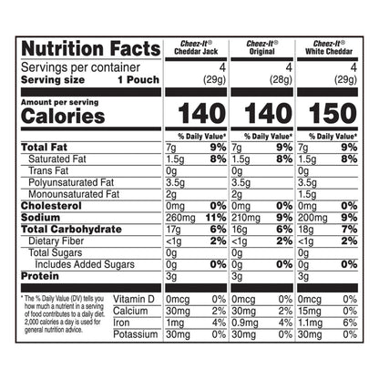 Cheez-It 12 Packs Baked Original/White Cheddar/Cheddar Snack Crackers 12 ea