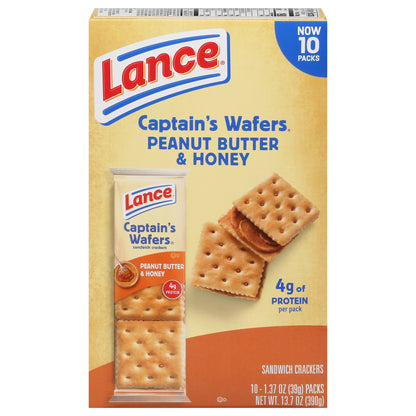 Lance Peanut Butter & Honey Sandwich Crackers 10 - 1.37 oz Packs