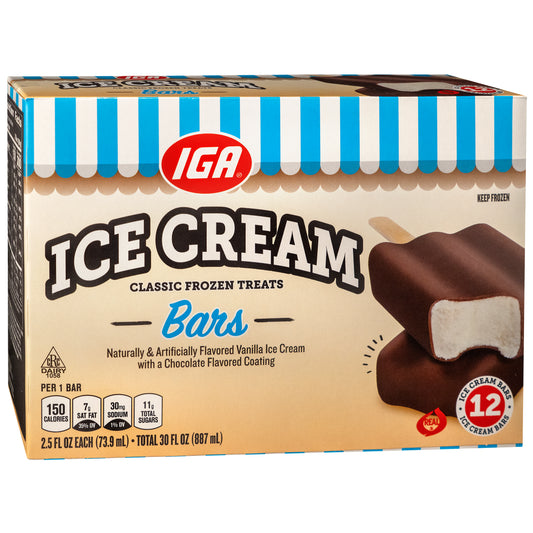 ICE CREAM BARS 12 CT BOX 30 oz