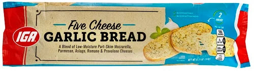 IGA GARLIC BREAD FIVE CHEESE FROZEN 11.75 OZ BAG