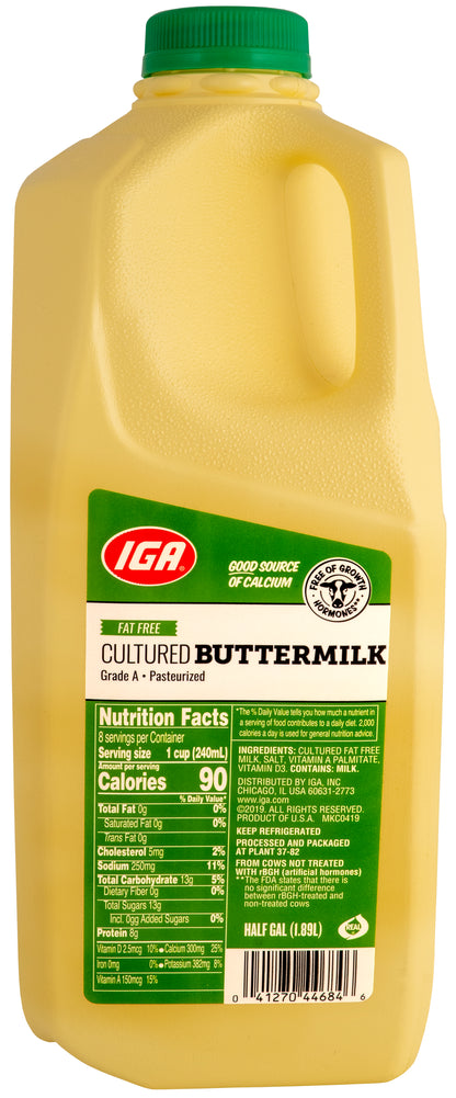 MILK BUTTERMILK FAT FREE LABEL HF GAL HF GAL