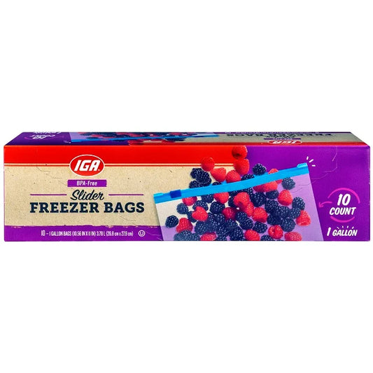 IGA BAGS FREEZER SILDER 10 CT 1 GAL