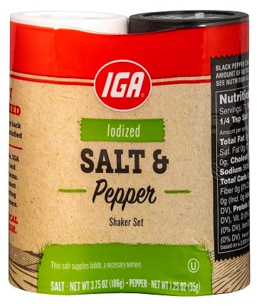 IGA SALT & PEPPER SET 5 OZ