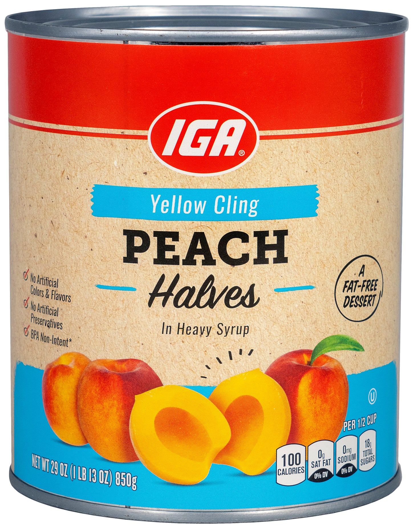 PEACH HALVES HS YC 29 OZ
