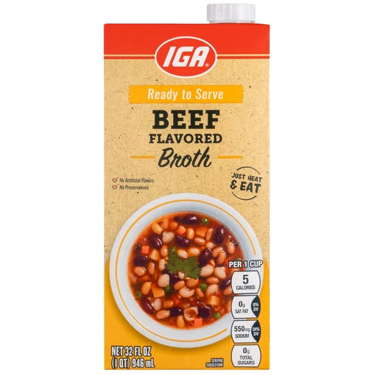 IGA SOUP ASEPTIC BEEF BROTH 32 OZ