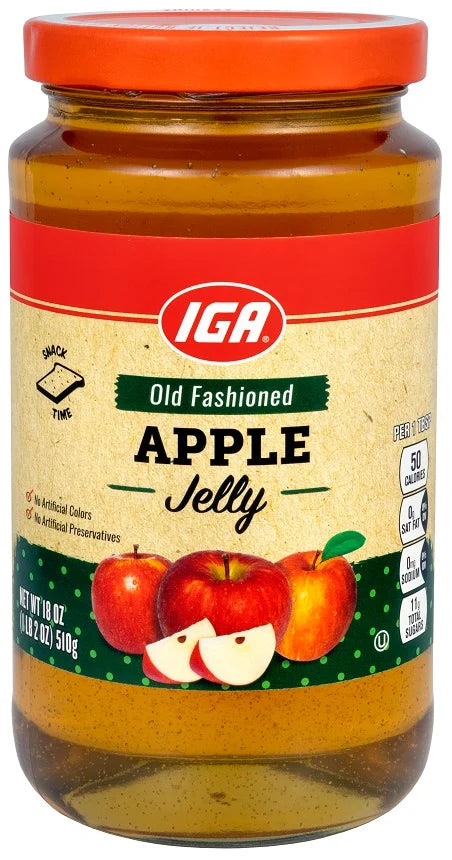 IGA APPLE JELLY OLD FASHIONED 18 OZ