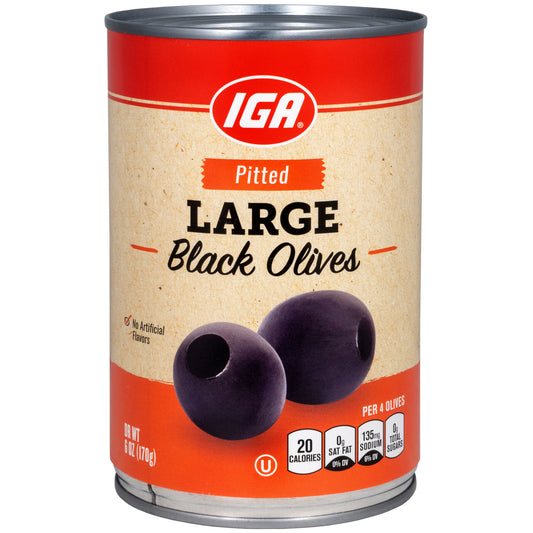 BLACK OLIVES LARGE PITTED 6 OZ