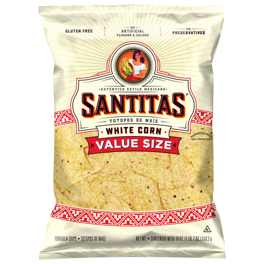 Santitas Tortilla Chips White Corn 18 Oz