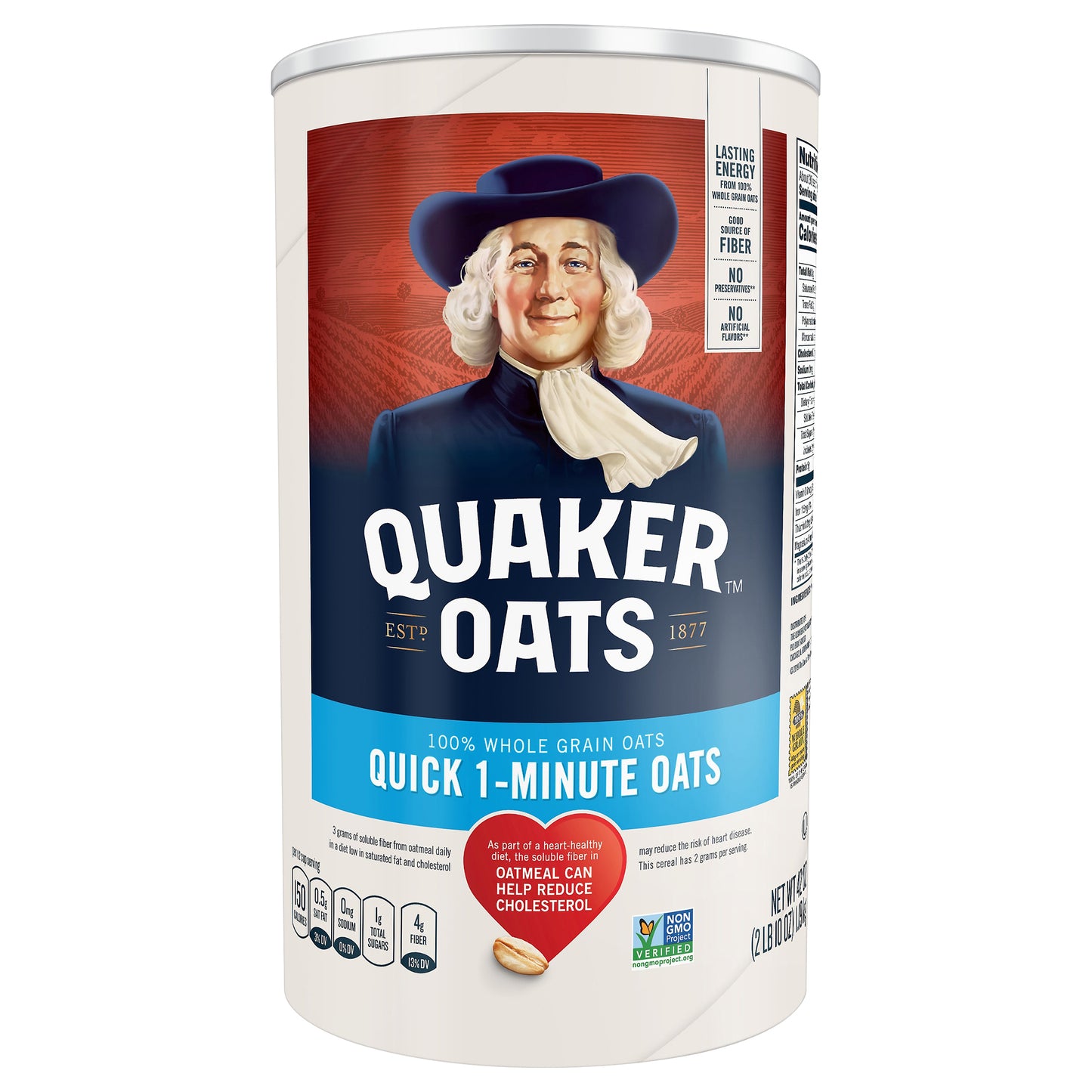 Quaker Whole Grain Oats Quick 1-Minute Oats Regular 42 Oz