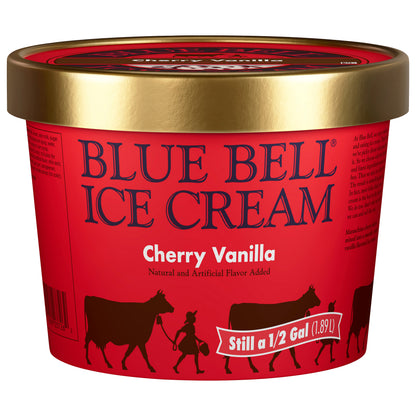 Blue Bell Cherry Vanilla Ice Cream 0.5 gal