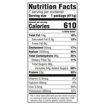 Hungry-Man Combos, Orange Chicken and Teriyaki Chicken, Frozen Meal, 14.5 oz.