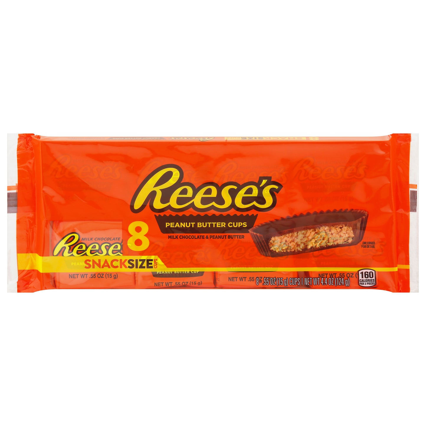 Reese's Milk Chocolate Peanut Butter Cups Snack Size 8 - 0.55 oz Cup/Tub/Bowl