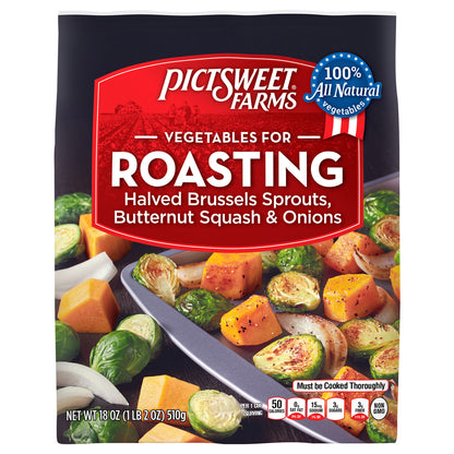 Pictsweet Farms Vegetables for Roasting Halved Brussels Sprouts, Butternut Squash & Onions - 18 oz