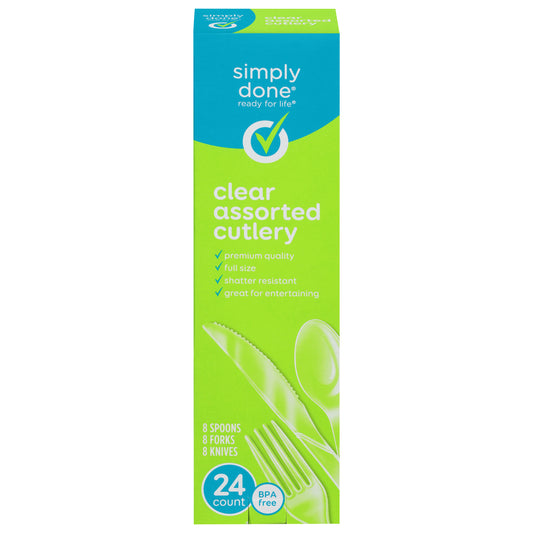 Simply Done Clear Assorted Cutlery 24 ea
