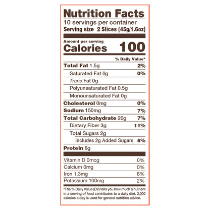 Nature's Own 100% Whole Wheat Bread with Honey, Sliced Whole Wheat Sandwich Bread, 16 oz Loaf