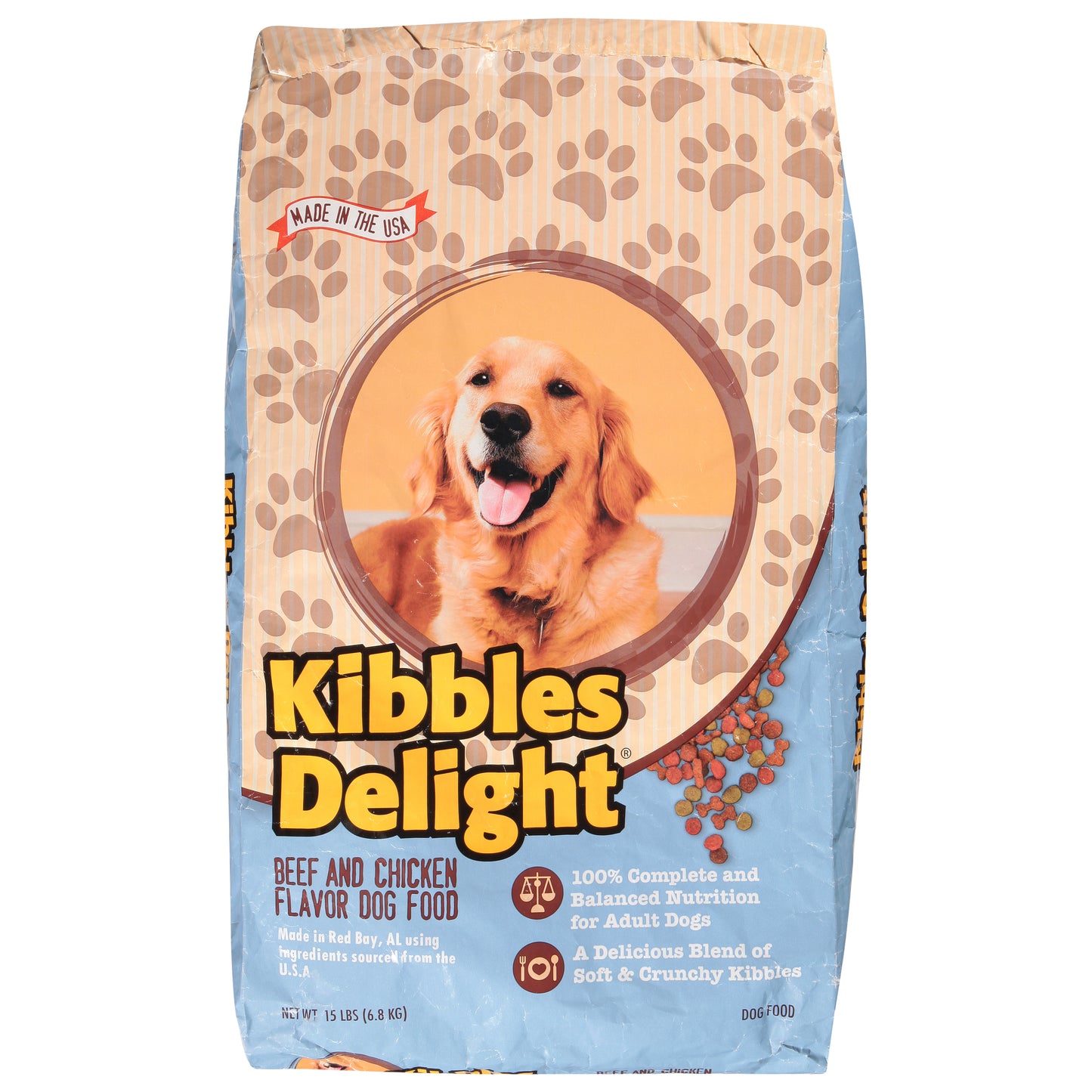 Kibbles Delight Beef and Chicken Flavor Dog Food 15 lb
