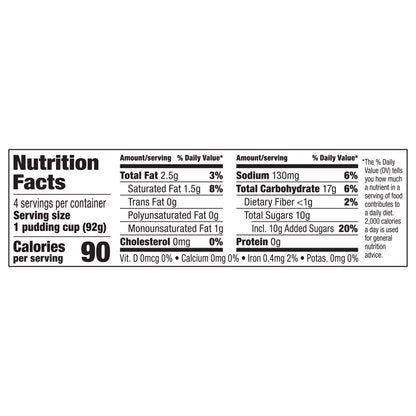 Snack Pack Banana Cream Pie Flavored Pudding, 4 Count Pudding Cups (12 Pack)